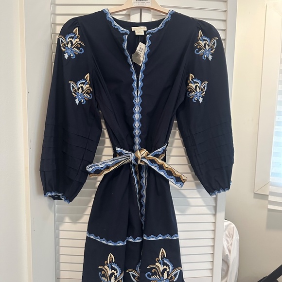 NWT Shoshanna Navy Blue Barkley Mini Dress with Embroidery 2 - Picture 14 of 15